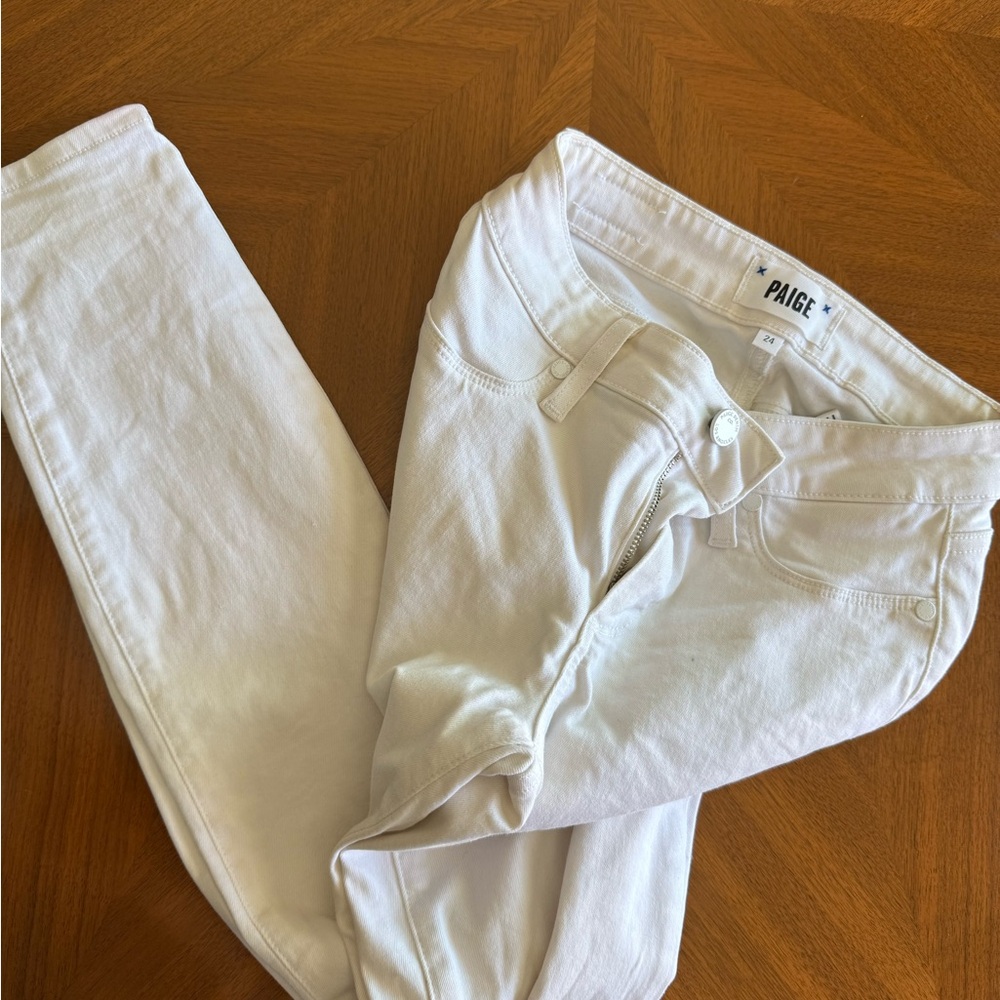 Paige Verdugo crop White Jeans Size 24 NWOT